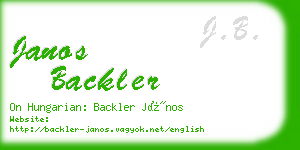 janos backler business card